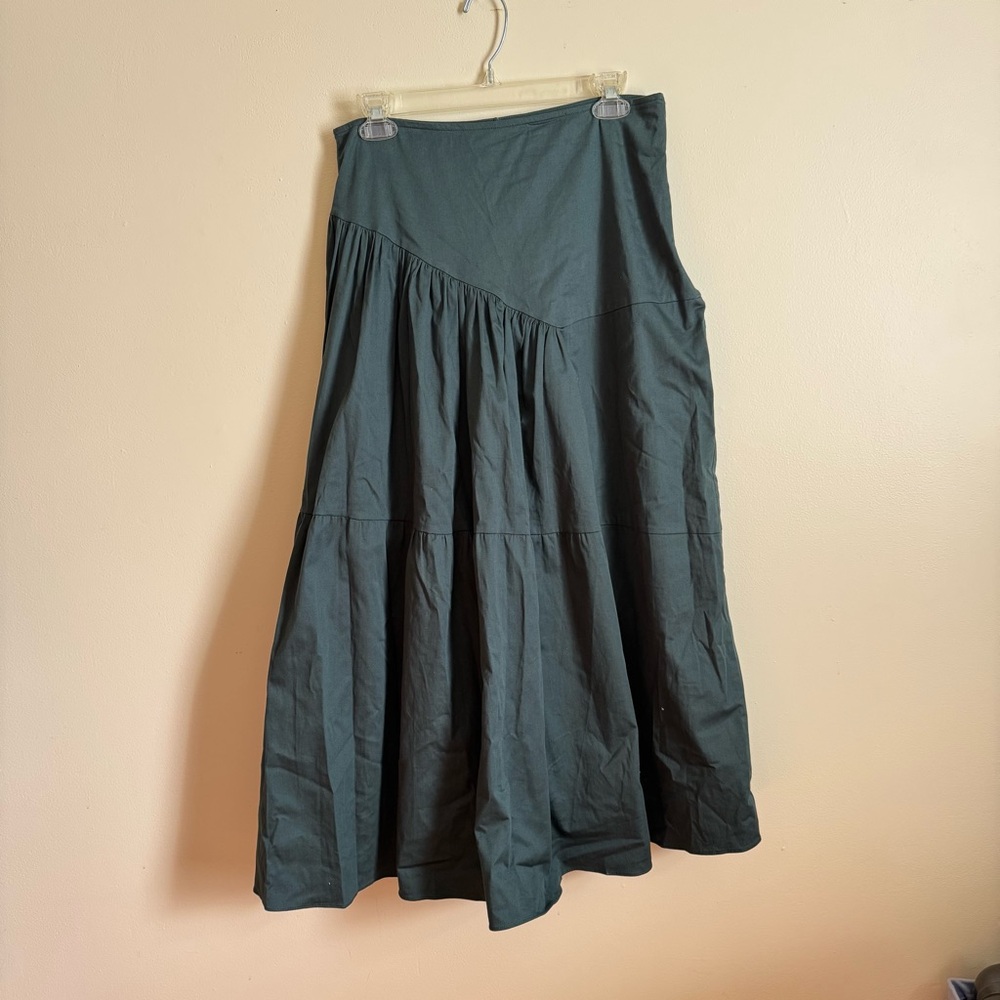NWT Carlucci Asymmetrical Teal Maxi Skirt | Size 4 - Women’s
